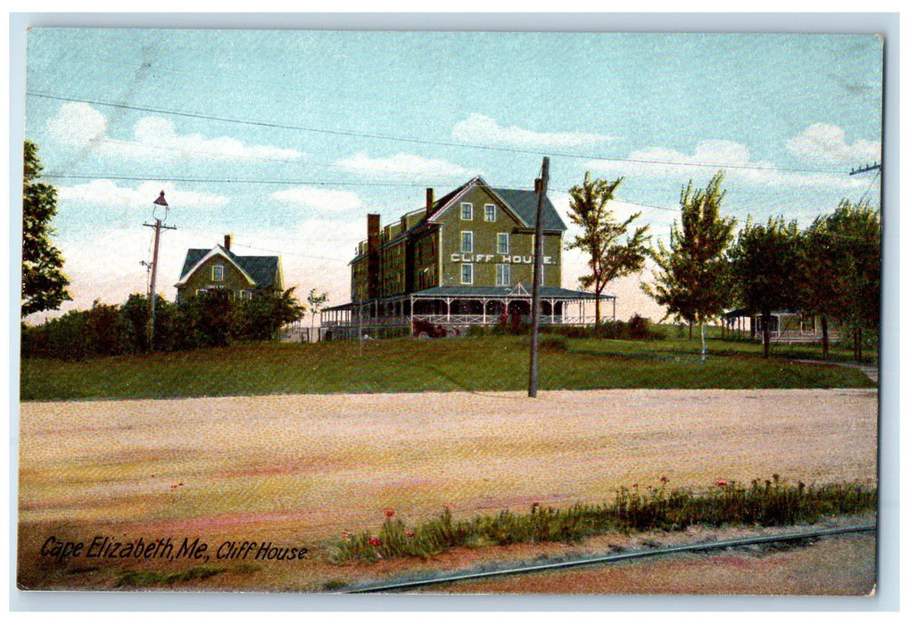 c1905 Cape Elizabeth Maine ME Cliff House Hotel Resorts Restaurant View Postcard