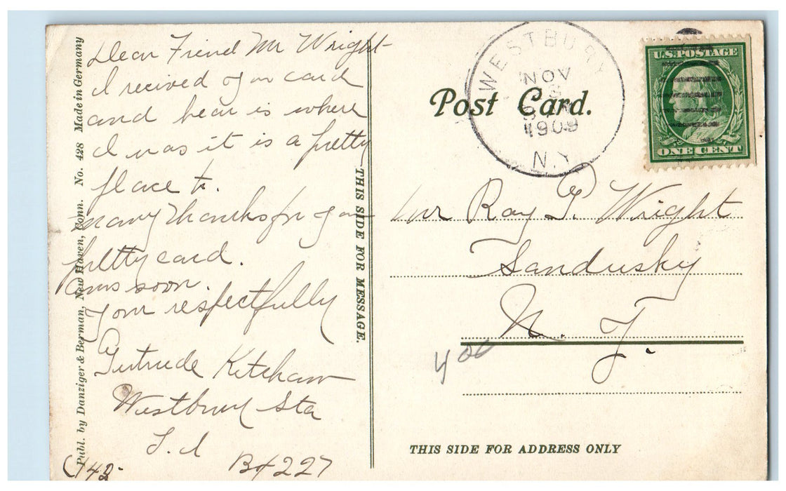 1909 The Arcade Interior Design Establishments Shoppers Bridgeport CT Postcard