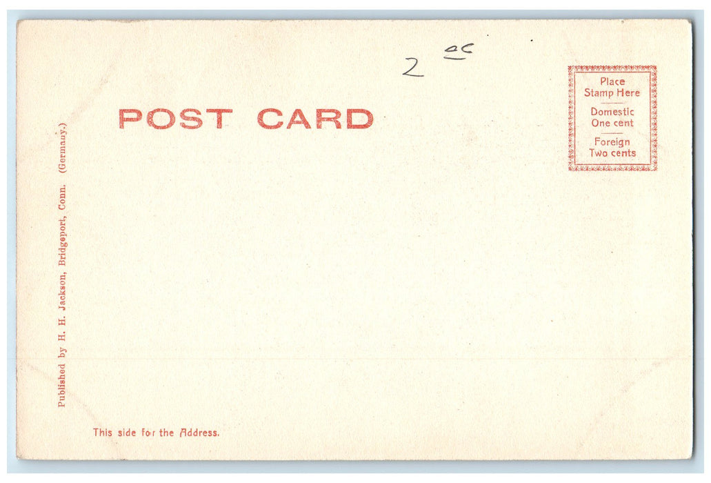 c1905 High School Campus Building Facade Kids Entrance Bridgeport CT Postcard