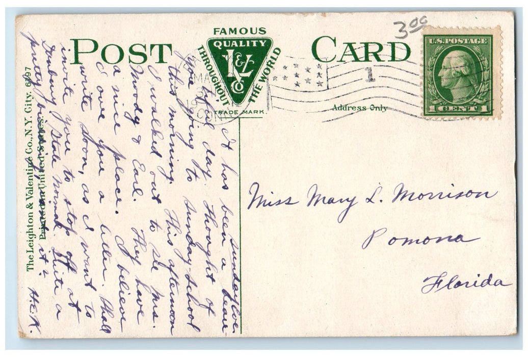 1912 Normal School Campus Building Entrance View Dirt Road Danbury CT Postcard