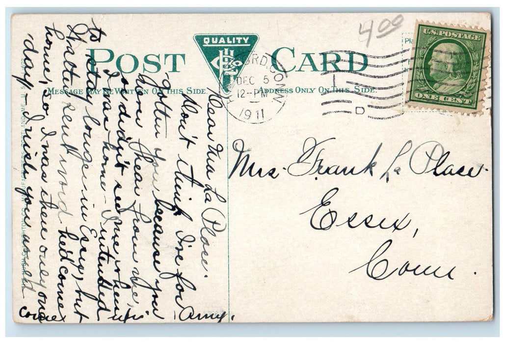 1911 Railway Station Building View Dirt Road Harford Connecticut CT Postcard