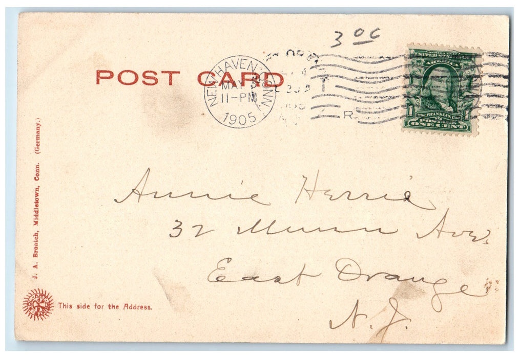 1905 Scott Memorial Hall Wesleyan University Building Middletown CT Postcard
