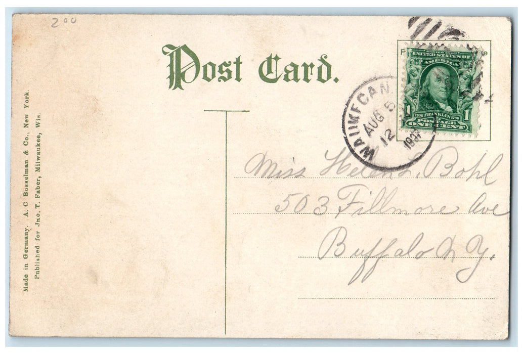 1907 Court House Square Street Tree Scene Waukegan Illinois IL Carriage Postcard