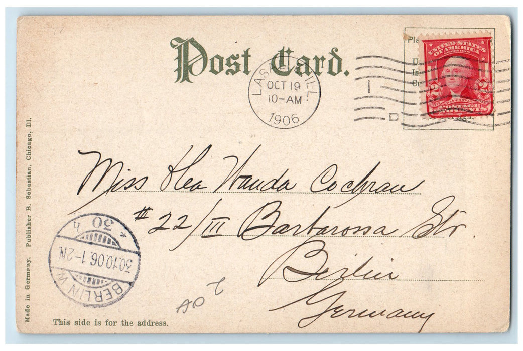 1906 Suspension Bridge Deer Park Near Starved Rock Illinois IL Posted Postcard