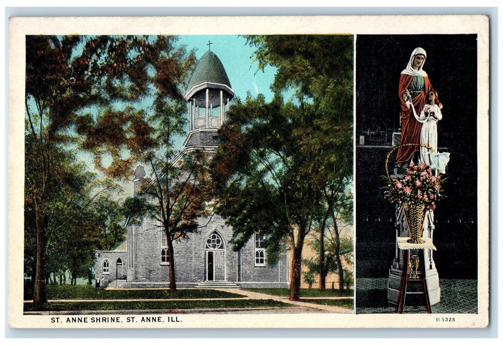 c1960s St. Anne Shrine First Pilgrimage Exterior St. Anne Illinois IL Postcard