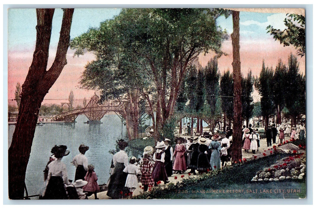 c1950 Wandarmere Resort Restaurant Truss Bridge Guest Salt Lake City UT Postcard