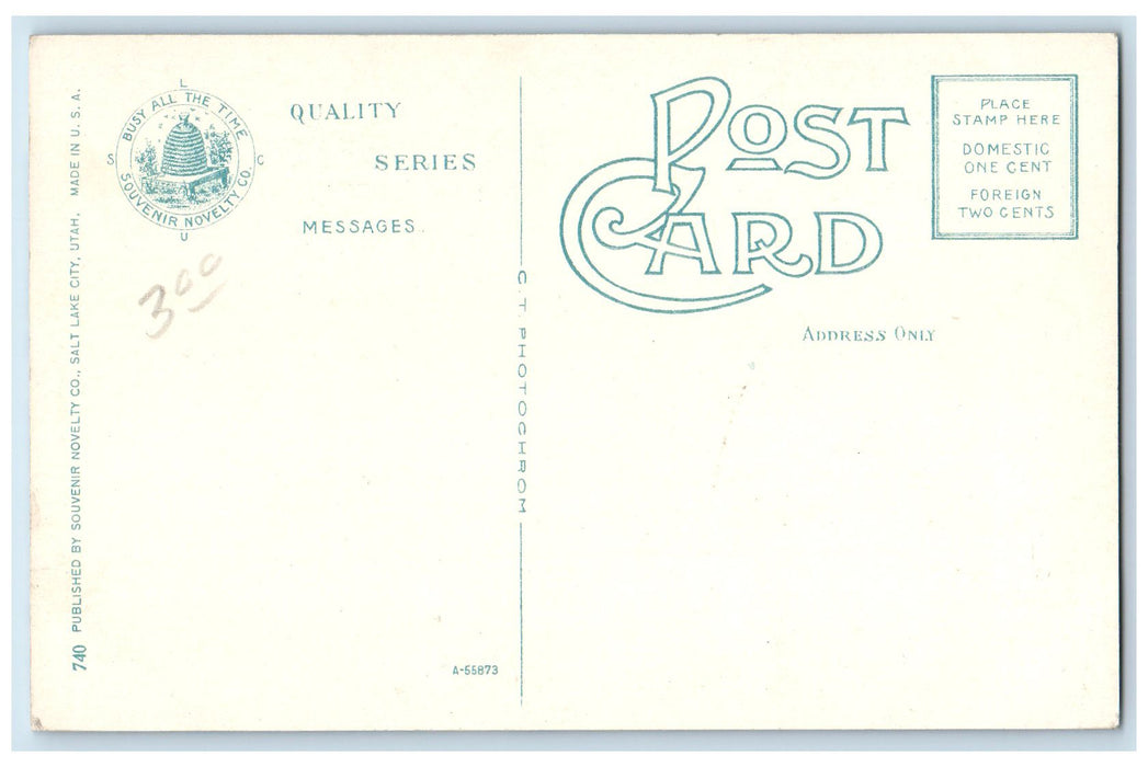 c1910 Main Street Classic Cars Railway Buildings Road Salt Lake City UT Postcard