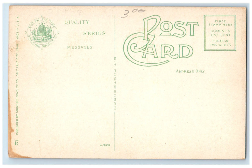 c1950 Western Pacific Railroad Cross Great Salt Lake Train Garfield UT Postcard