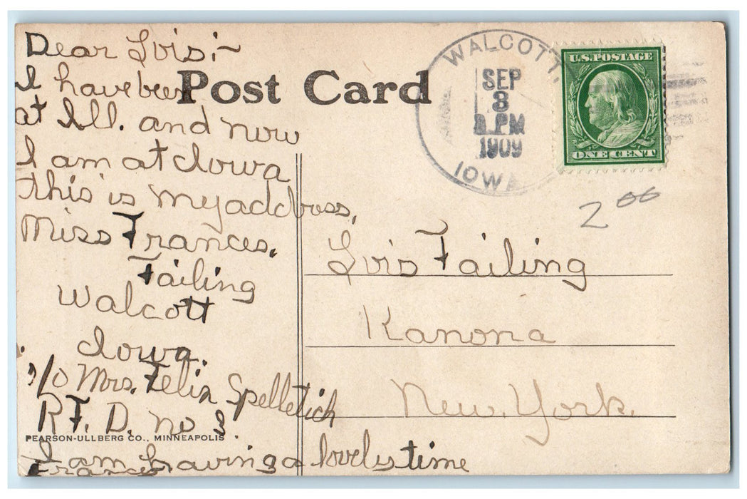 1912 View At Watch Tower Scene Rock Island Illinois IL Posted People Postcard