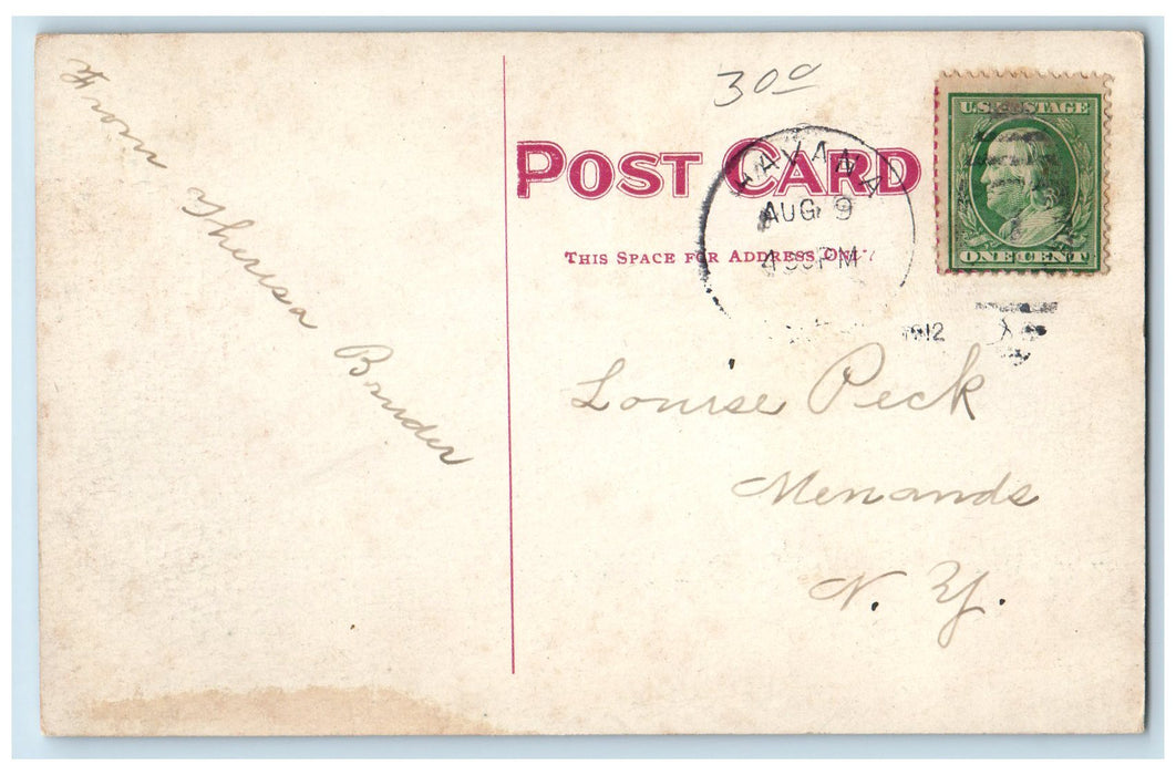 1912 Adams Street Scene South From Main St. Peoria Illinois IL Posted Postcard