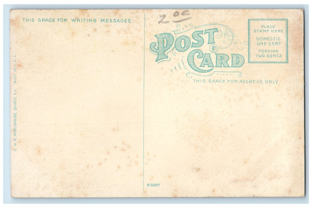 c1910's Masonic Temple Exterior Roadside Quincy Illinois IL Unposted Postcard