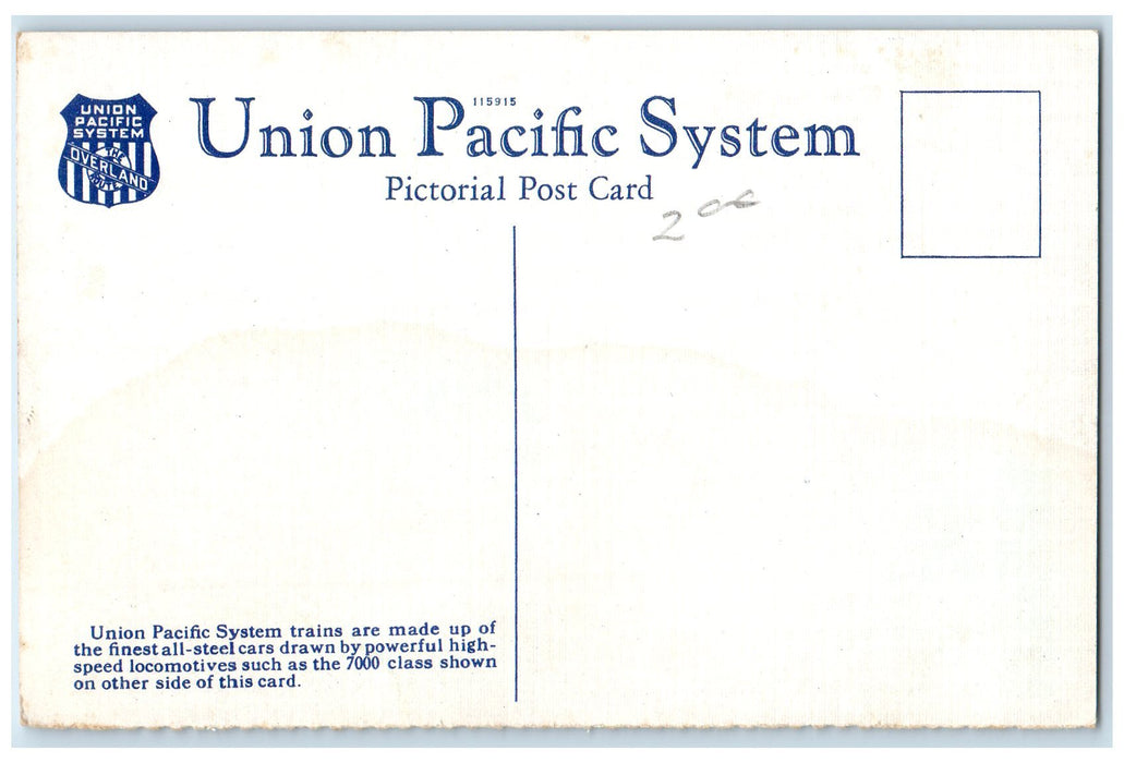 c1950 Union Pacific System Limited Train Locomotive Echo Canyon Utah UT Postcard