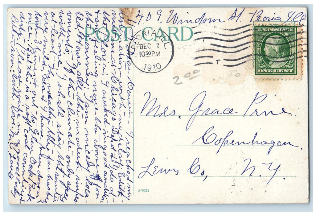 1910 Webster School Exterior Roadside Scene Peoria Illinois IL Posted Postcard