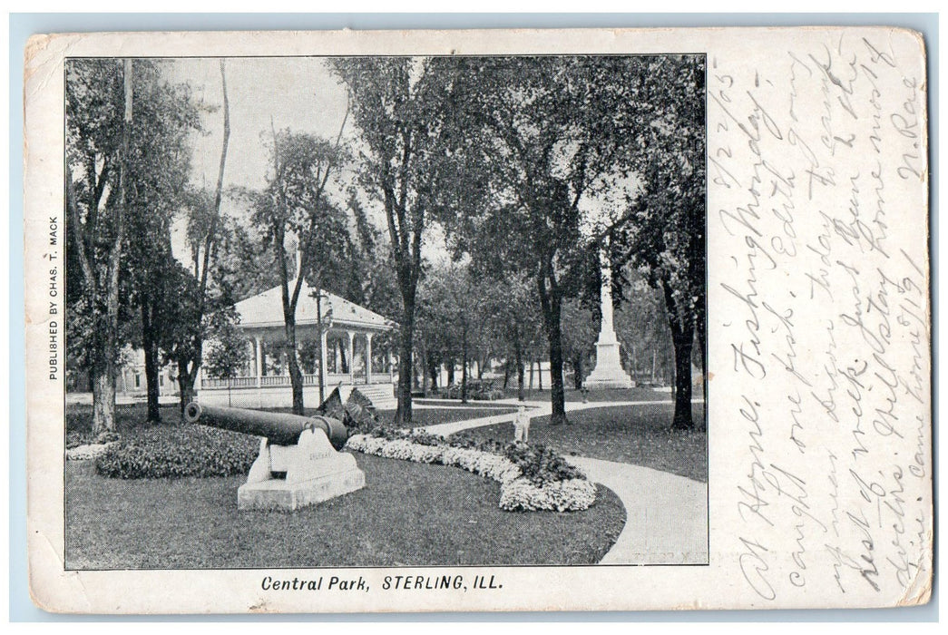 1905 Central Park Canyon Scene Sterling Illinois IL Posted Antique Postcard