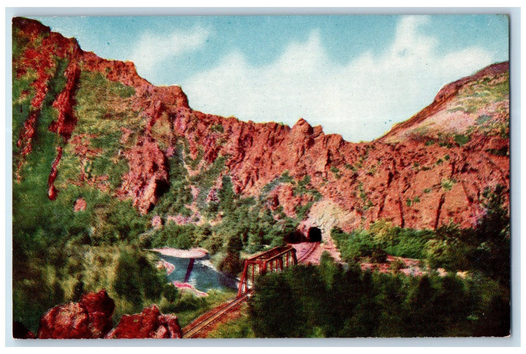 c1950 Tunnel No.3 Truss Bridge Railway River Hills Weber Canyon Utah UT Postcard