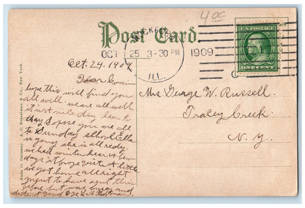 1909 Seventh Street North From 5th Avenue Rockford Illinois IL Posted Postcard
