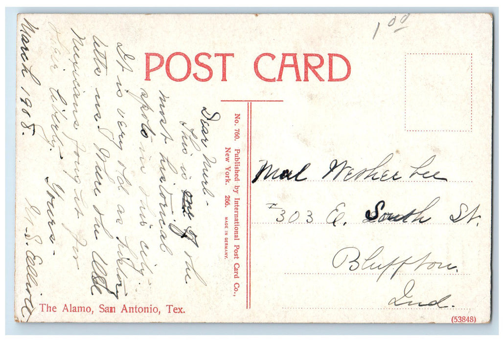 c1950 The Alamo Fortress Spanish Mission Building San Antonio Texas TX Postcard
