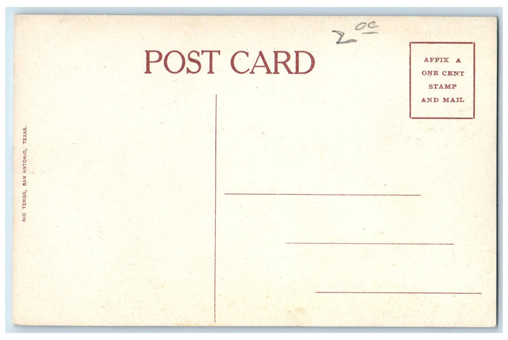 c1950's Alamo Plaza Horse Carriage Park Shed View San Antonio Texas TX Postcard