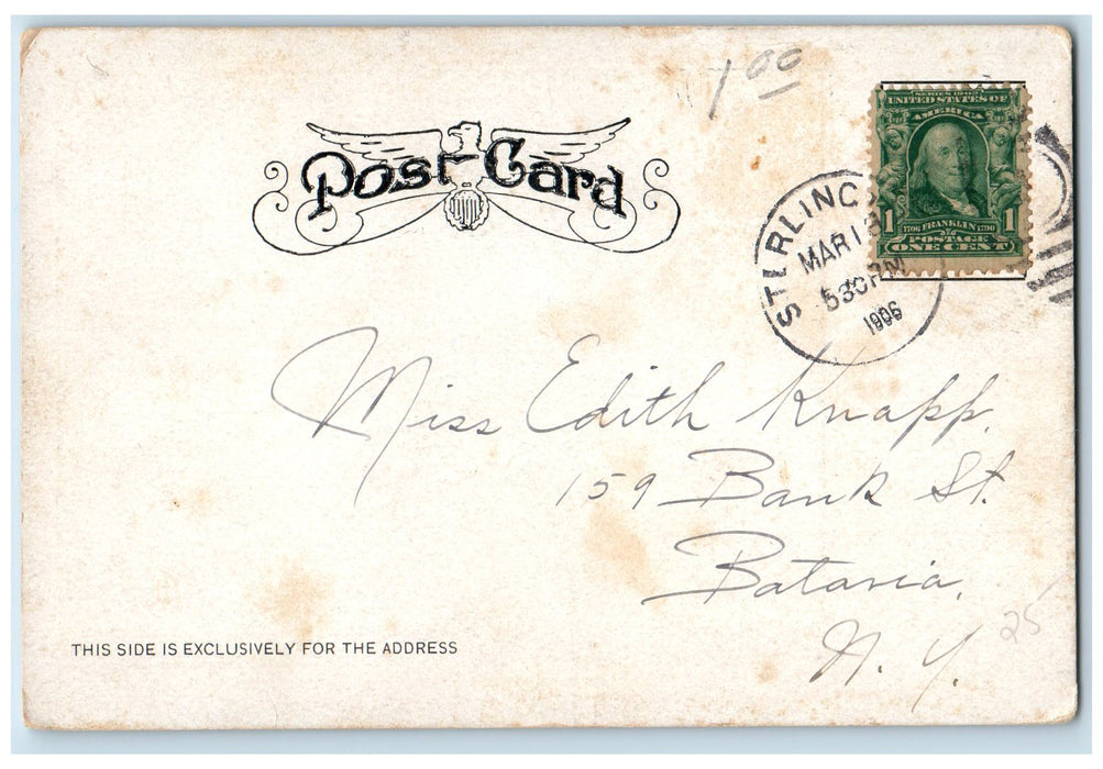 1906 Rock River From Waterworks Scene Sterling Illinois IL Posted Postcard