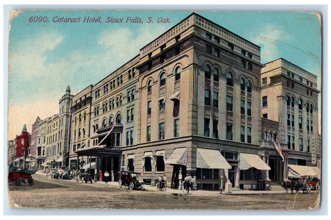 c1910 Cataract Hotel Building Restaurant Sioux Falls South Dakota SD Postcard