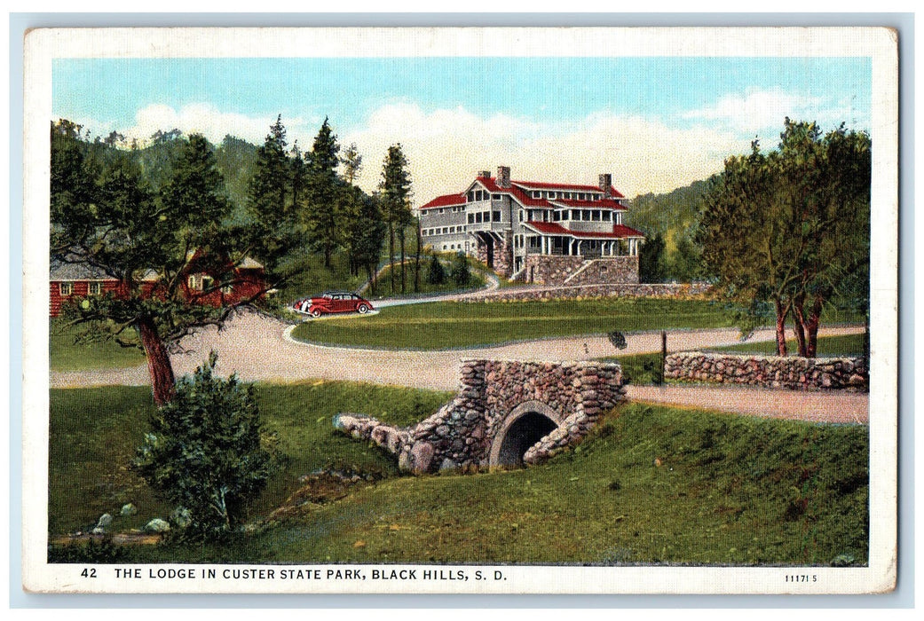 1942 The Lodge Custer State Park Restaurant Black Hills South Dakota SD Postcard