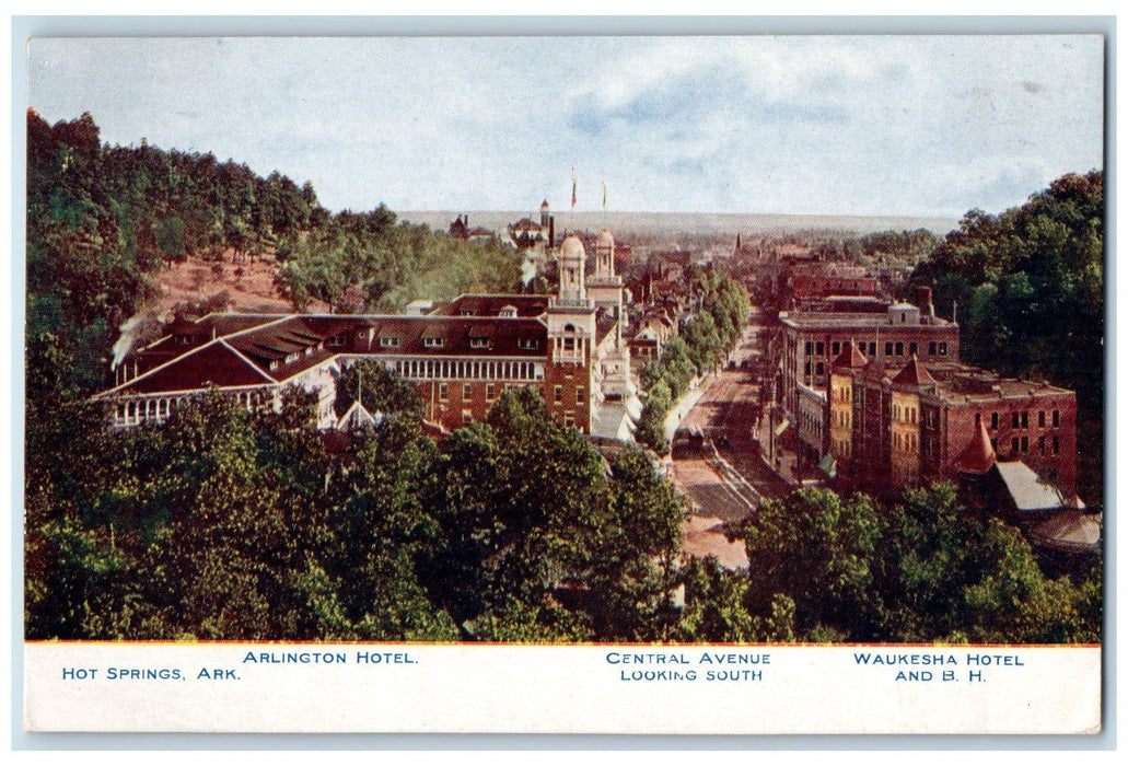 c1950's Arlington Hotel Restaurant Building Hot Springs Arkansas AR Postcard