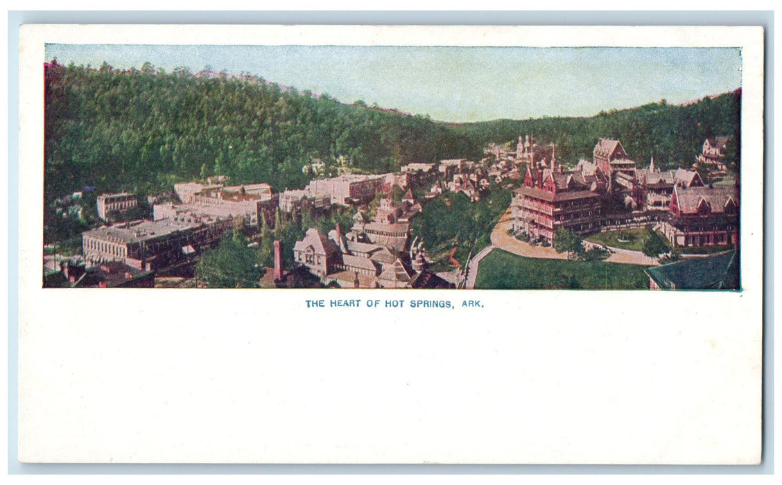 c1905 The Heart of Hot Springs Resorts Hotels Restaurant Arkansas AR Postcard