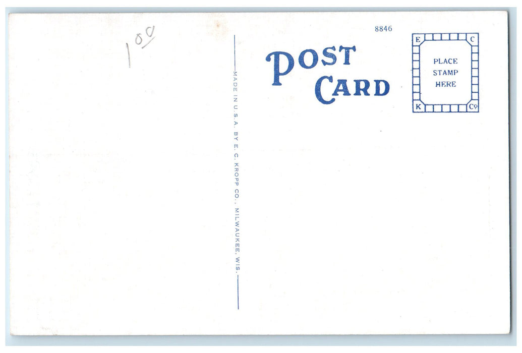 c1940 Eastern Star Masonic Home Building Entrance Rockford Illinois IL Postcard
