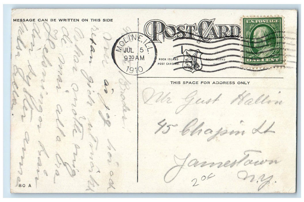 1910 Truss Bridge To Island Arsenal River Lake View Moline Illinois IL Postcard