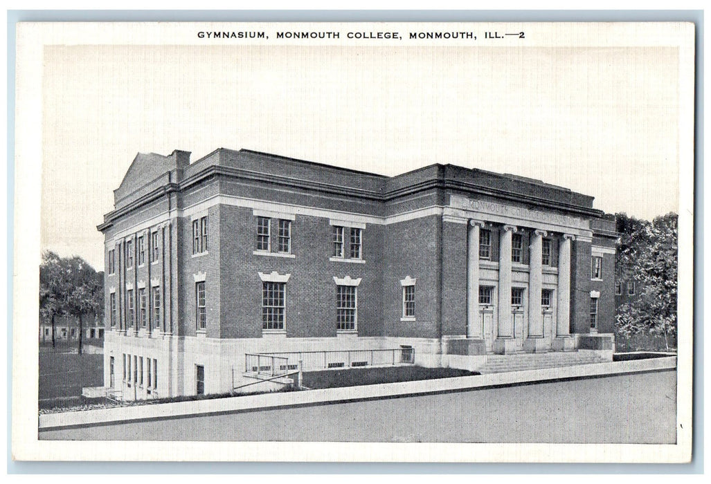 c1960s Gymnasium Exterior Scene Monmouth College Monmouth Illinois IL Postcard