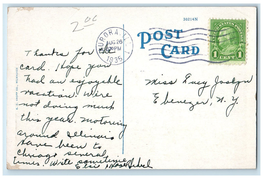 1935 Fox River Bridge People Scene Ottawa Illinois IL Posted Vintage Postcard