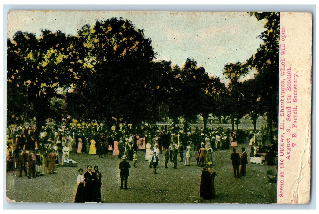 c1910s Scene At The Ottawa Chautauqua Illinois IL Unposted People Postcard