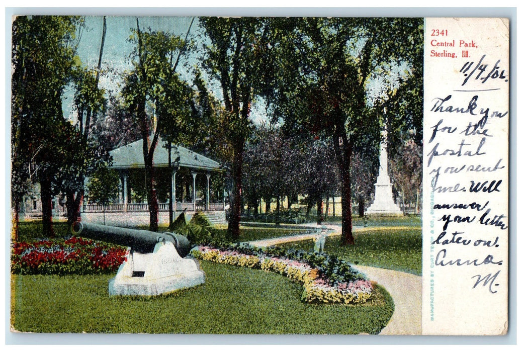 1906 Central Park Canyons Display Monument Sheds Sterling Illinois IL Postcard
