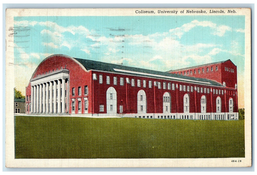 1940 Coliseum University Of Nebraska Building View Lincoln Nebraska NE Postcard