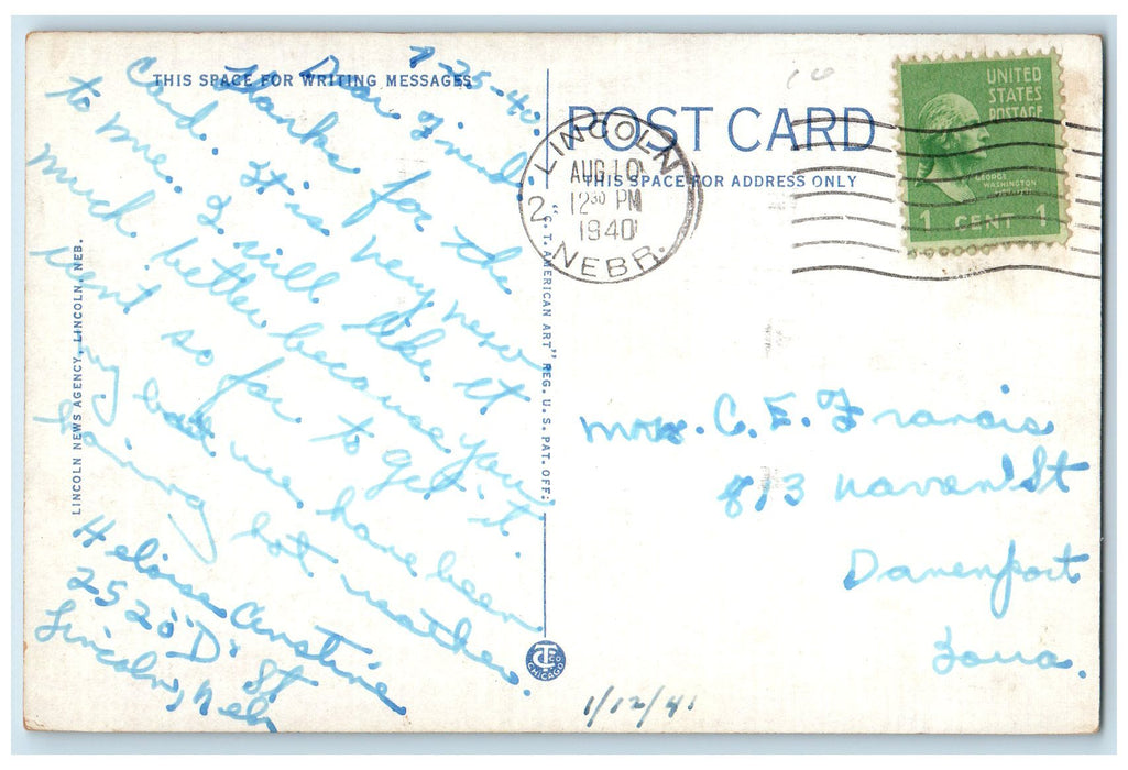 1940 Coliseum University Of Nebraska Building View Lincoln Nebraska NE Postcard