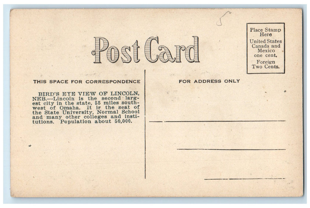 c1950 Birds Eye View Lincoln From Capitol Dome Buildings Nebraska NE Postcard