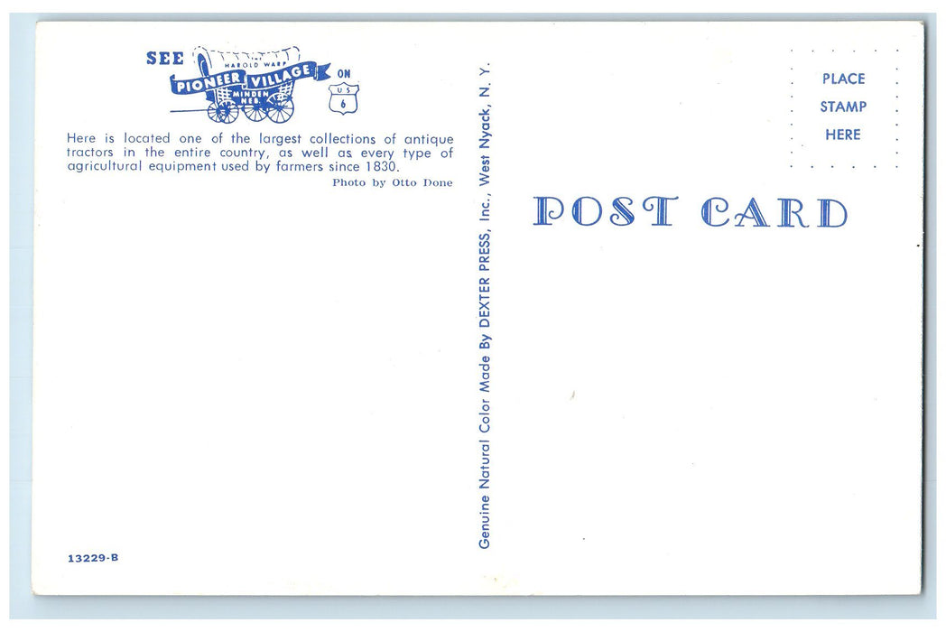 c1950's Pioneer Village Largest Tractor Collection Minden Nebraska NE Postcard