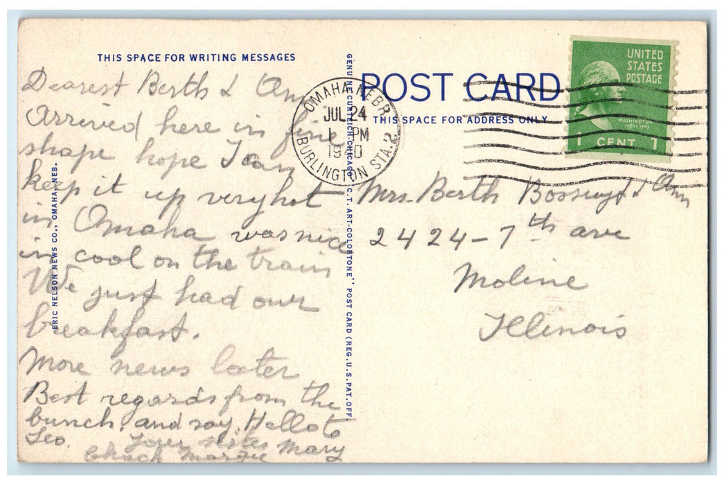 1940 Mount Vernon Gardens Landscape River Lake Arches Omaha Nebraska NE Postcard