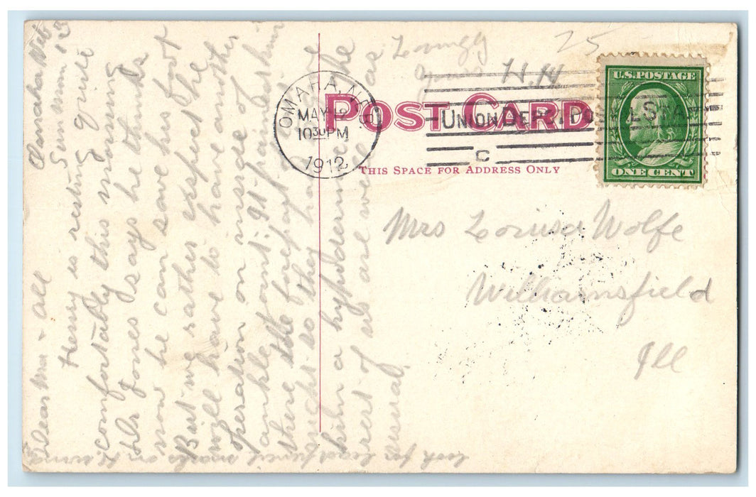 1912 Methodist Hospital Building Stairs Entrance Omaha Nebraska NE Postcard