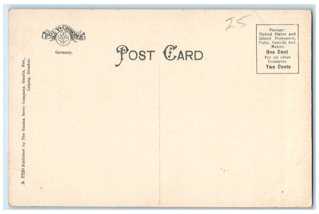 c1950 Public Library Building Stairs Dirt Road South Omaha Nebraska NE Postcard