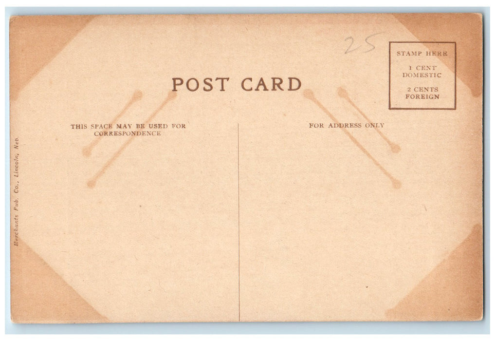 c1920 US Post Office Building Facade Horse Carriage Lincoln Nebraska NE Postcard