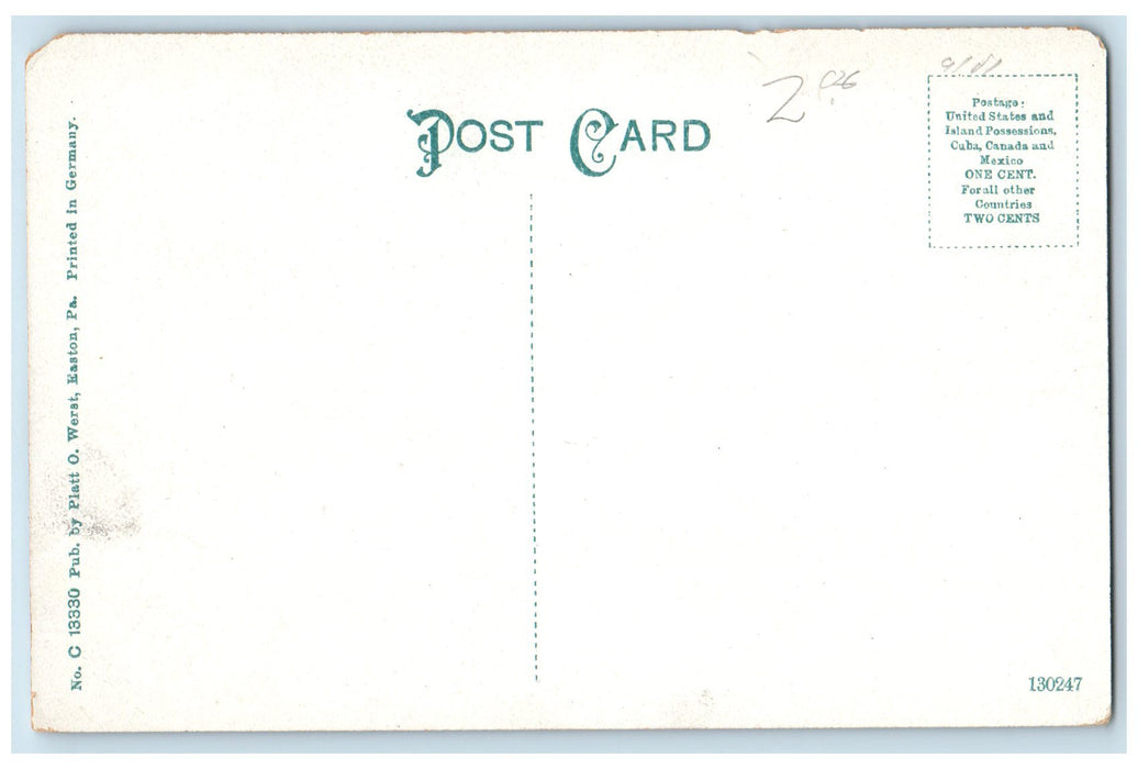 c1920s First M.E. Church Parsonage Phillipsburg New Jersey NJ Unposted Postcard