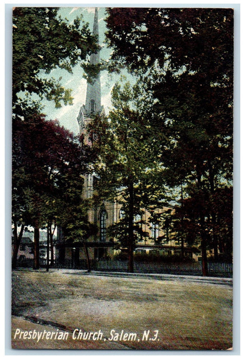 c1920's Presbyterian Church Scene Salem New Jersey NJ Unposted Vintage Postcard