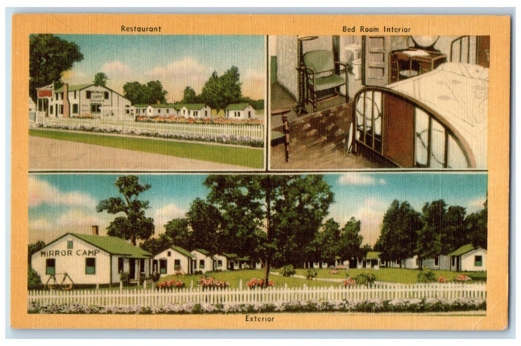 c1940s Mirror Tourist Court Restaurant Interior Savannah Georgia GA Postcard