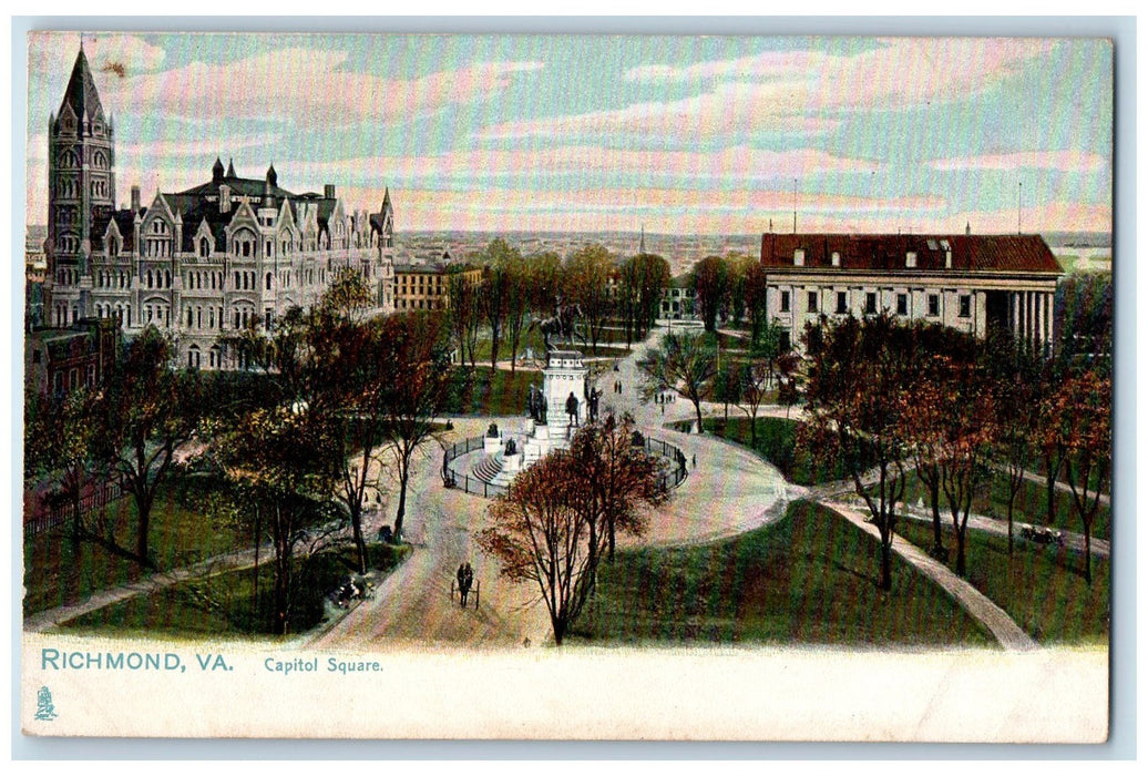 c1920s Capitol Square Aerial View Richmond Virginia VA Unposted Tuck's Postcard