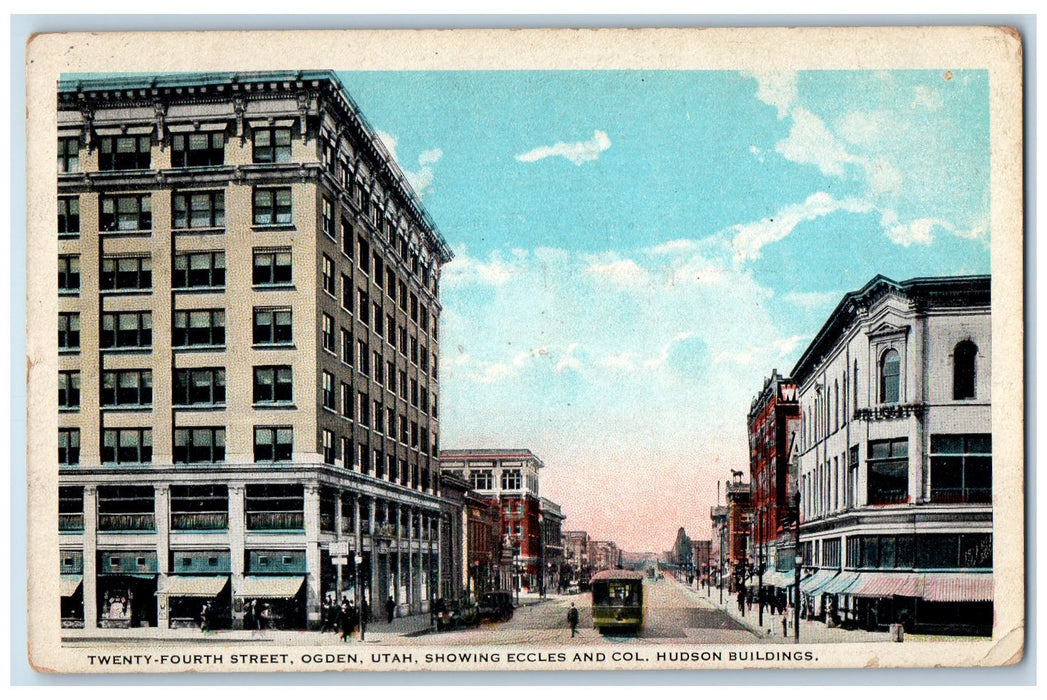 1929 24th Street Ogden Utah Showing Eccles & Col. Hudson Bldg. Utah UT Postcard