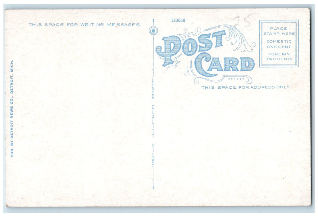 c1920's Woodward Avenue Looking South Detroit Michigan MI Unposted Shop Postcard