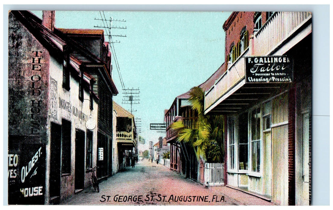 c1920s St. George The Old House Scene St. Augustine Florida FL Unposted Postcard