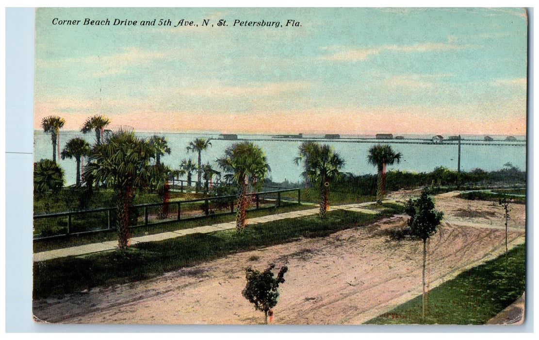1911 Corner Beach Drive And 5th Avenue St. Petersburg Florida FL Posted Postcard