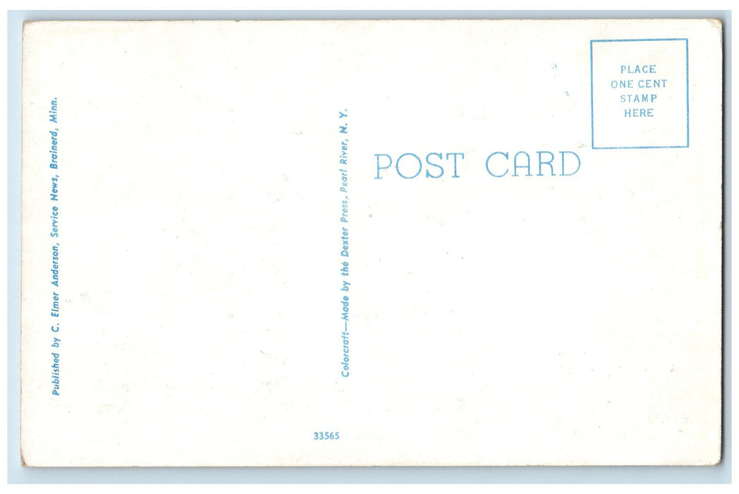 c1940's 6th Street From Laurel Brainerd Minnesota MN Unposted Coca-Cola Postcard